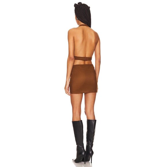 superdown Levi Mini Dress in Chocolate Small New Womens Stretch Party - Picture 2 of 9